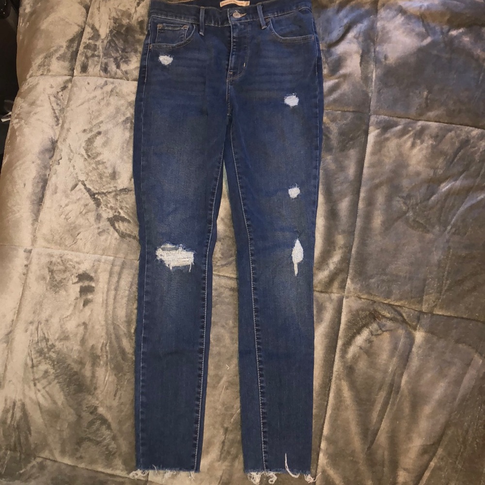 Levi High Rise Super Skinny - Dark Blue